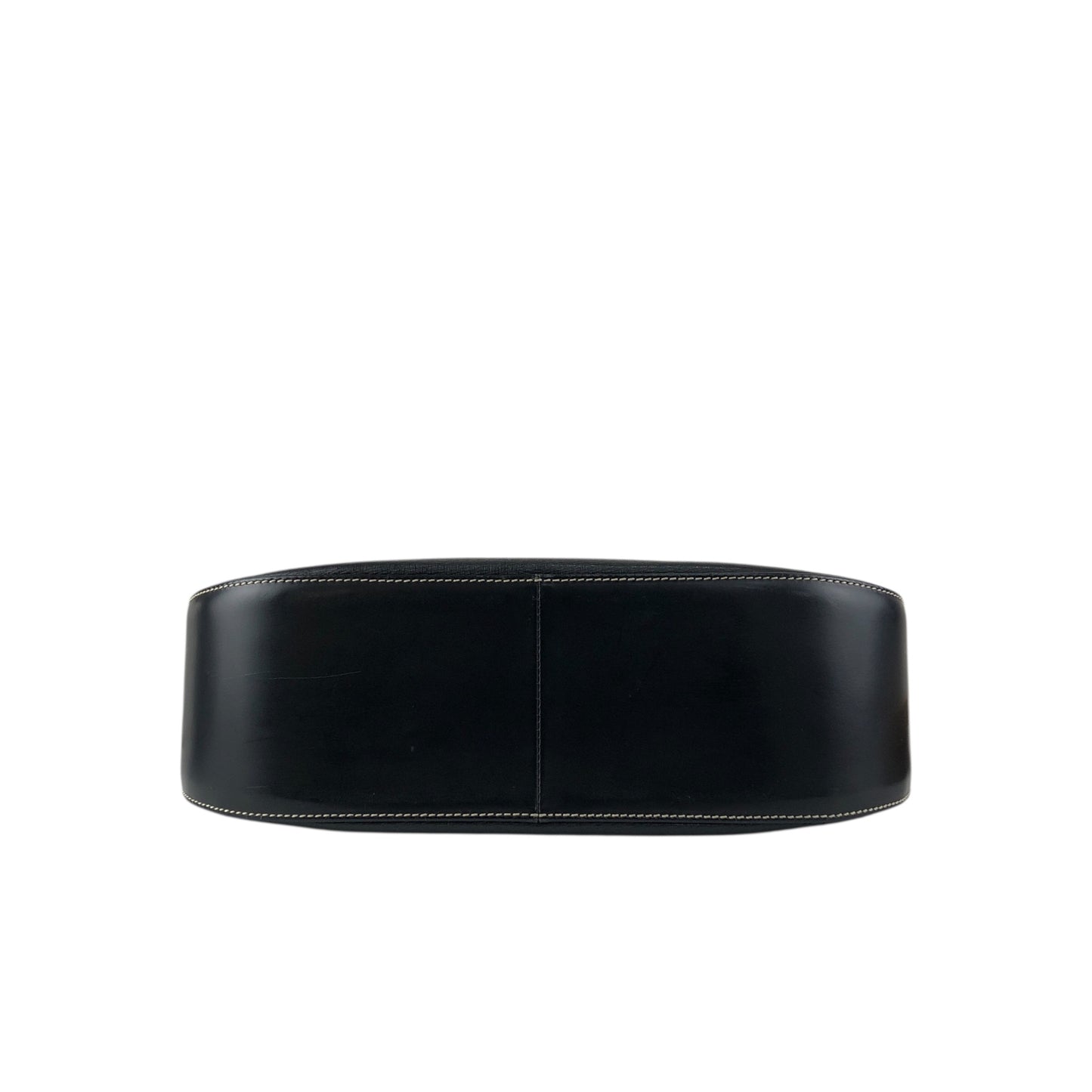 BURBERRY Logo Shoulder bag Hobobag Black Vintage xfbinh