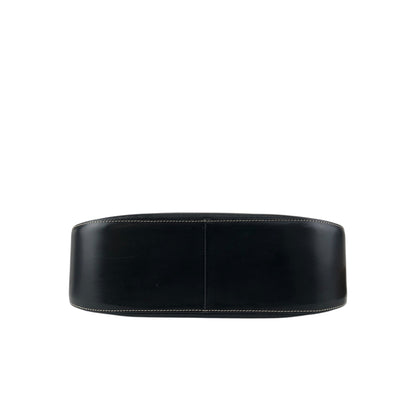 BURBERRY Logo Shoulder bag Hobobag Black Vintage xfbinh