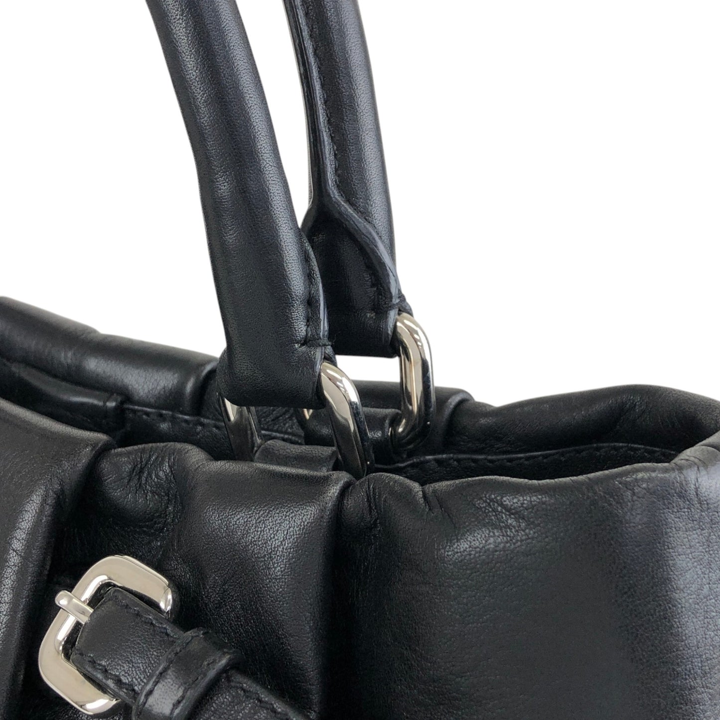 PRADA Logo Two-way Handbag Shoulder bag Black Vintage guwiir