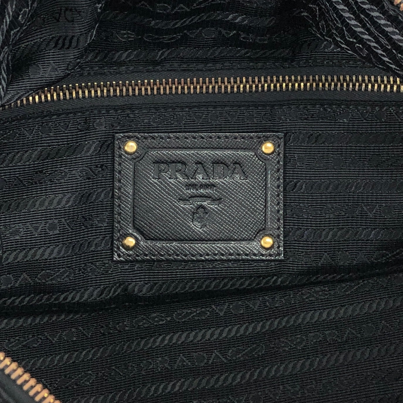PRADA Logo Small Boston bag Handbag Black Vintage 754ve8