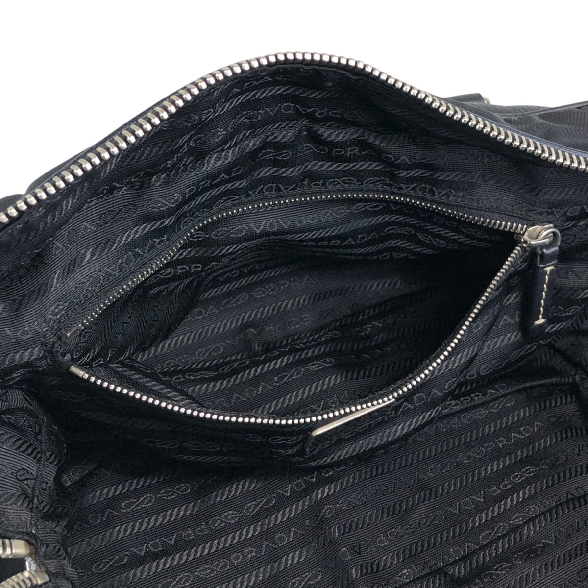 PRADA Logo Boston bag Totebag Black Vintage b57rj5