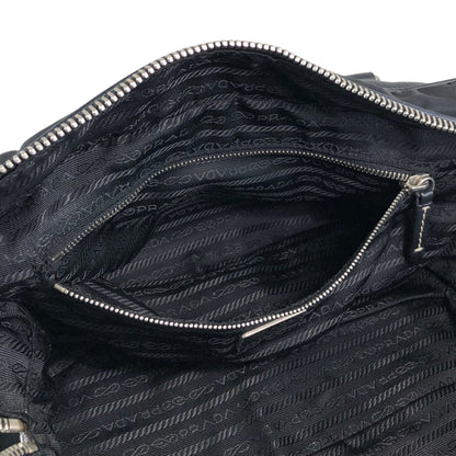 PRADA Logo Boston bag Totebag Black Vintage b57rj5