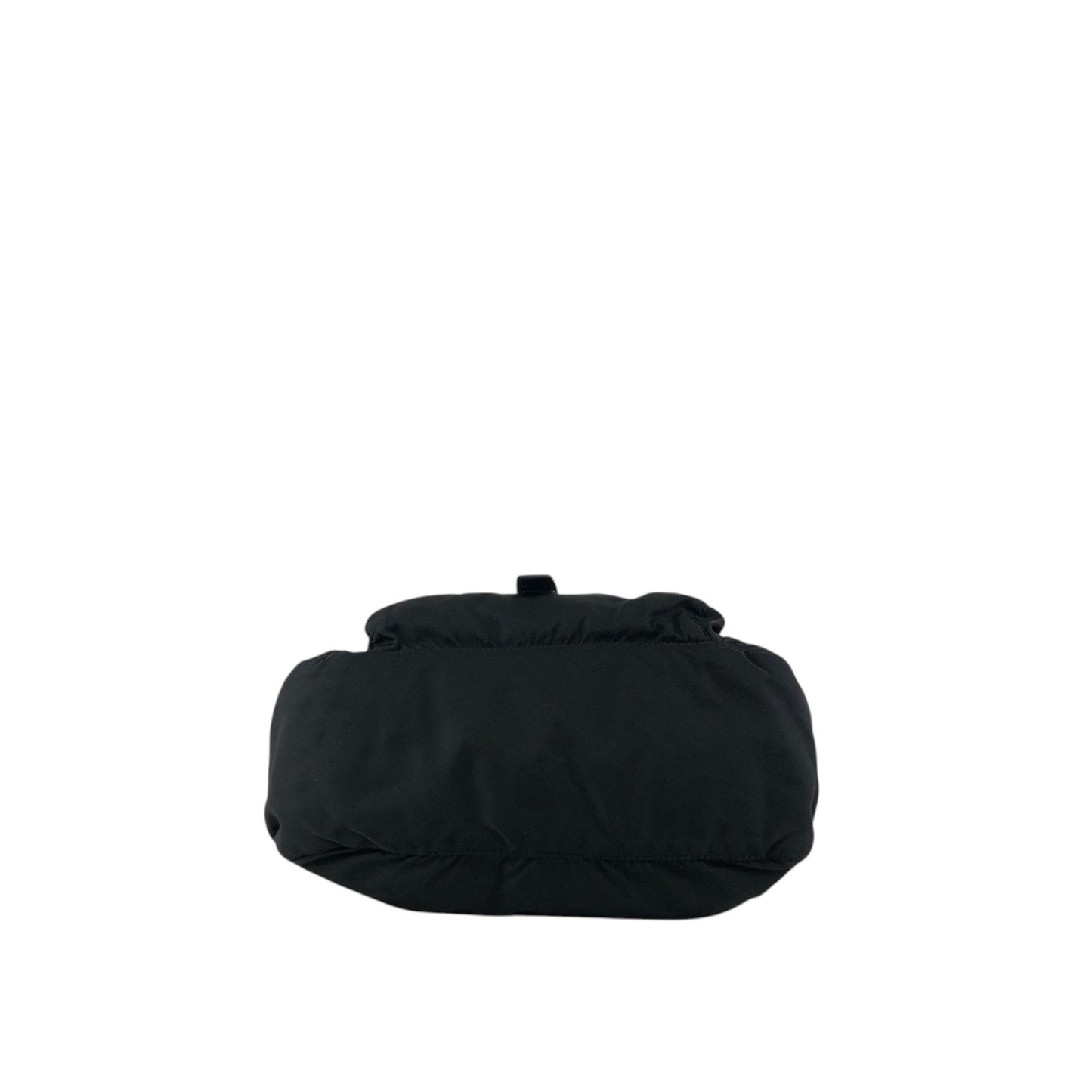 PRADA Tessuto Triangle Logo Front Buckle Shoulder bag Black Vintage d42ma2