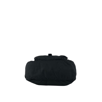 PRADA Tessuto Triangle Logo Front Buckle Shoulder bag Black Vintage d42ma2