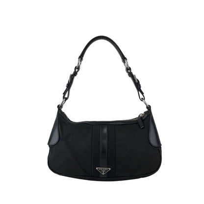 PRADA Tessuto Triangle Logo Shoulder bag Black Vintage prm6ap