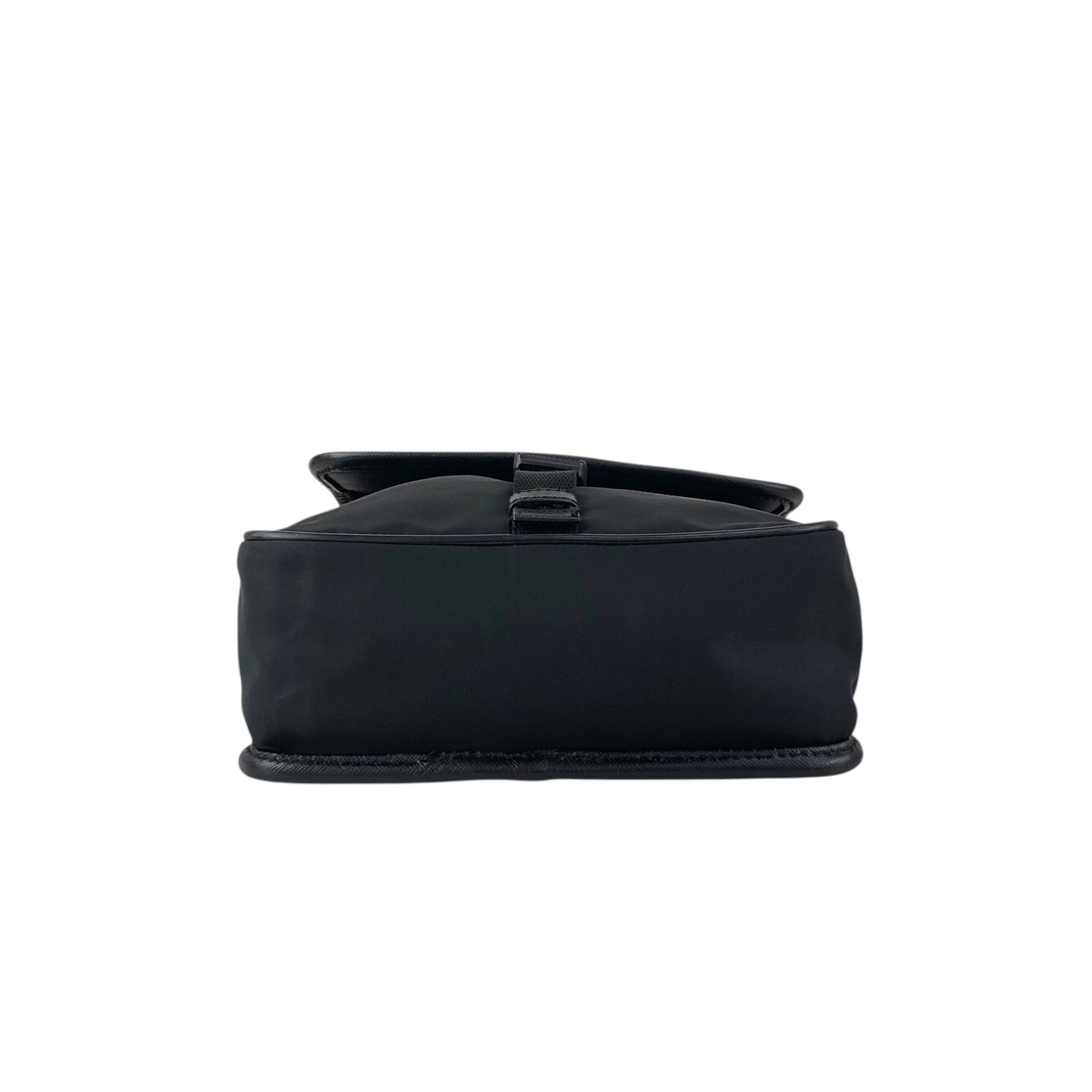 PRADA Tessuto Triangle Logo Front Buckle Shoulder bag Black Vintage 78def6