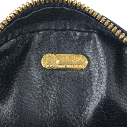 FENDI Logo Embossed Chain Shoulder bag Black Vintage d26mnc