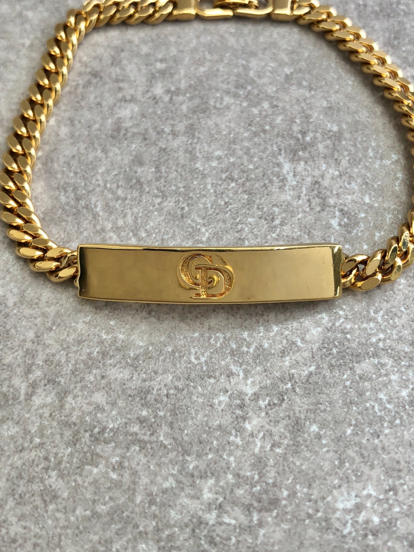 Christian Dior CD Logo Bracelet Gold Vintage bs7hwh