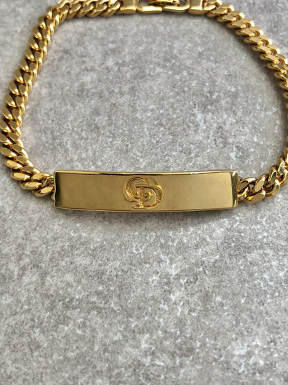 Christian Dior CD Logo Bracelet Gold Vintage bs7hwh