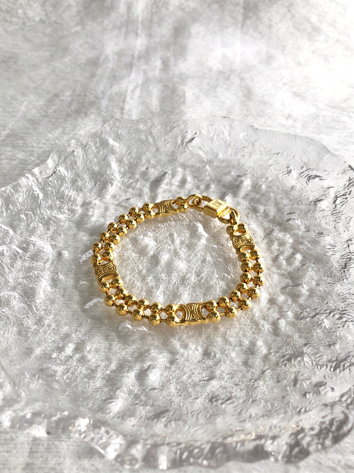 CELINE Triomphe Bracelet Gold Vintage 7da5xz