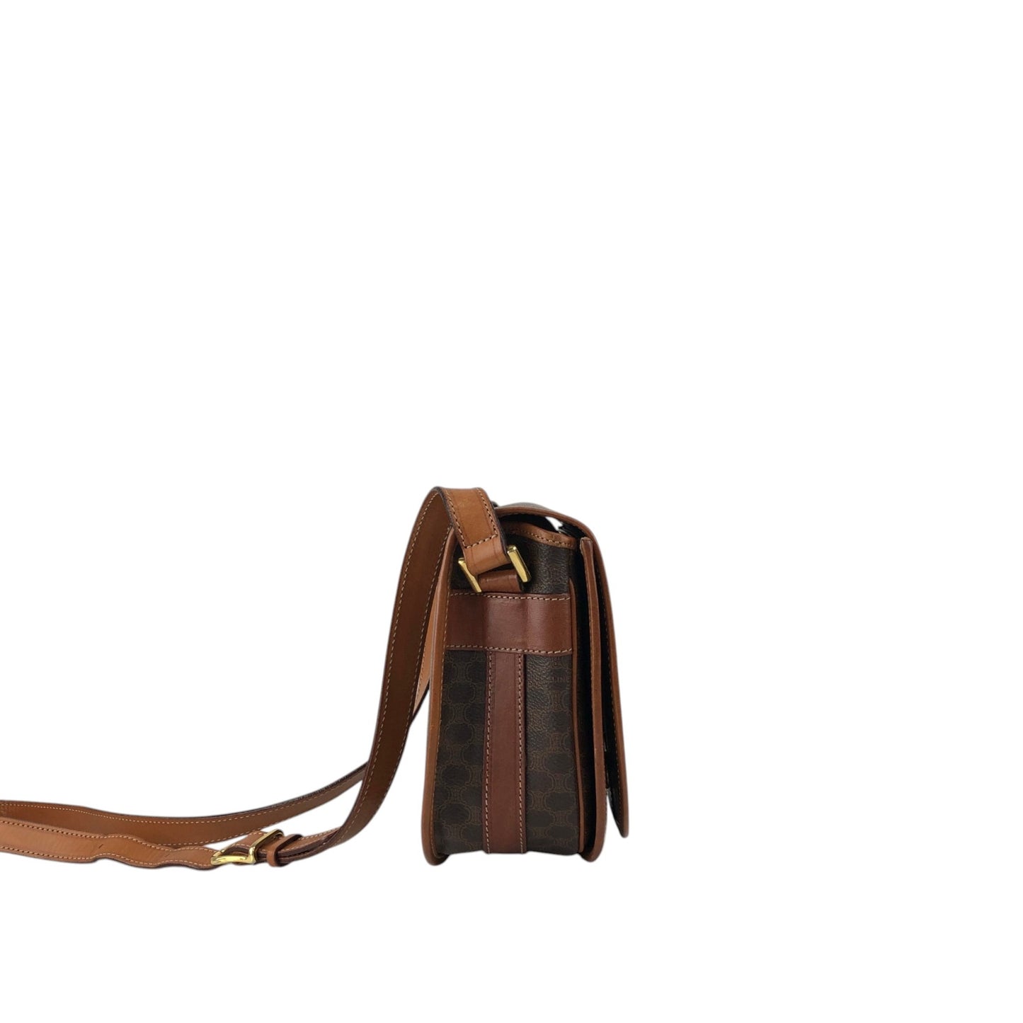 CELINE Macadam Blason Shoulder bag Brown Vintage 23vr8y