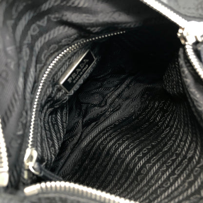PRADA Triangle Logo Front Buckle Shoulder bag Black Vintage n23xhp