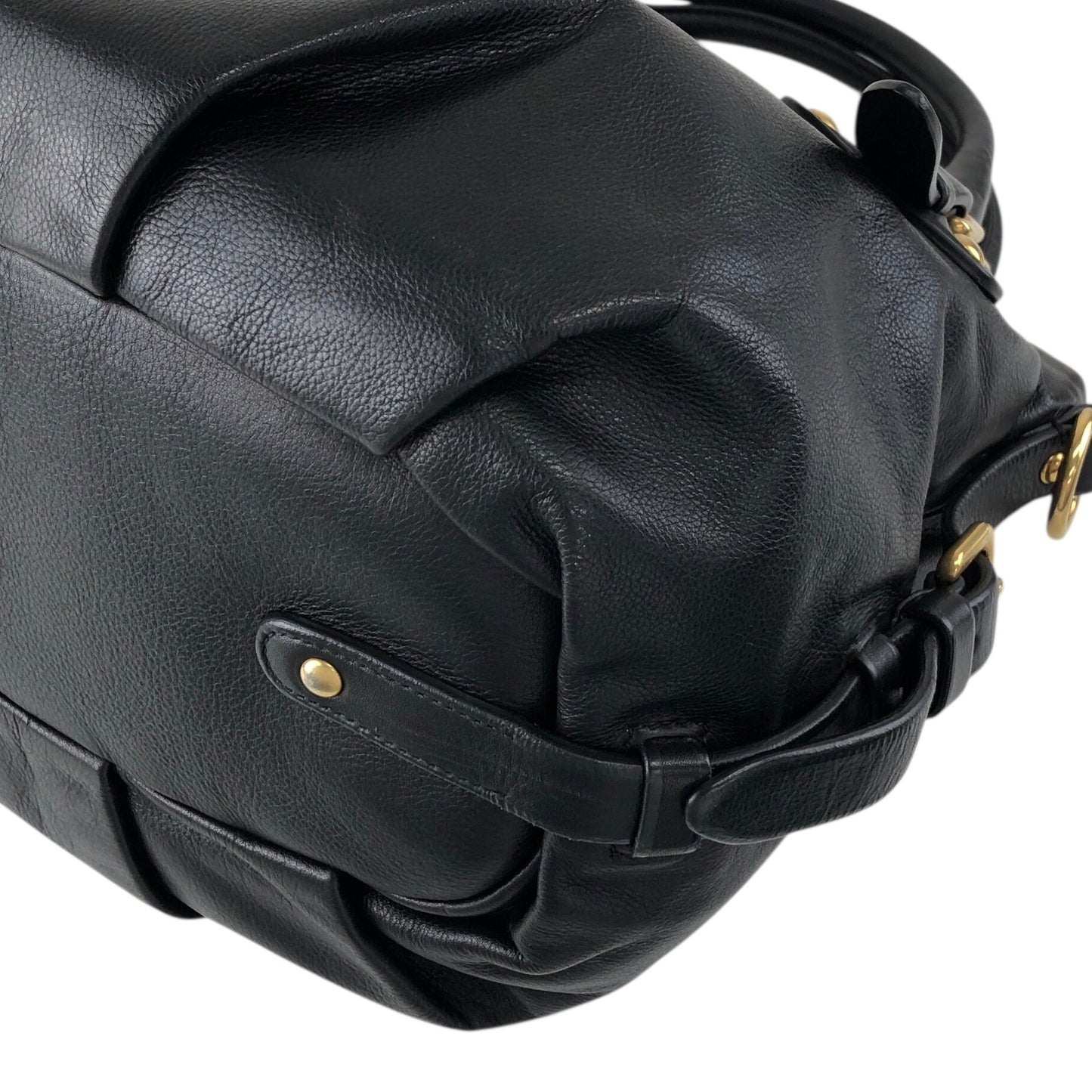 PRADA Logo Handbag Black Vintage jkn44z