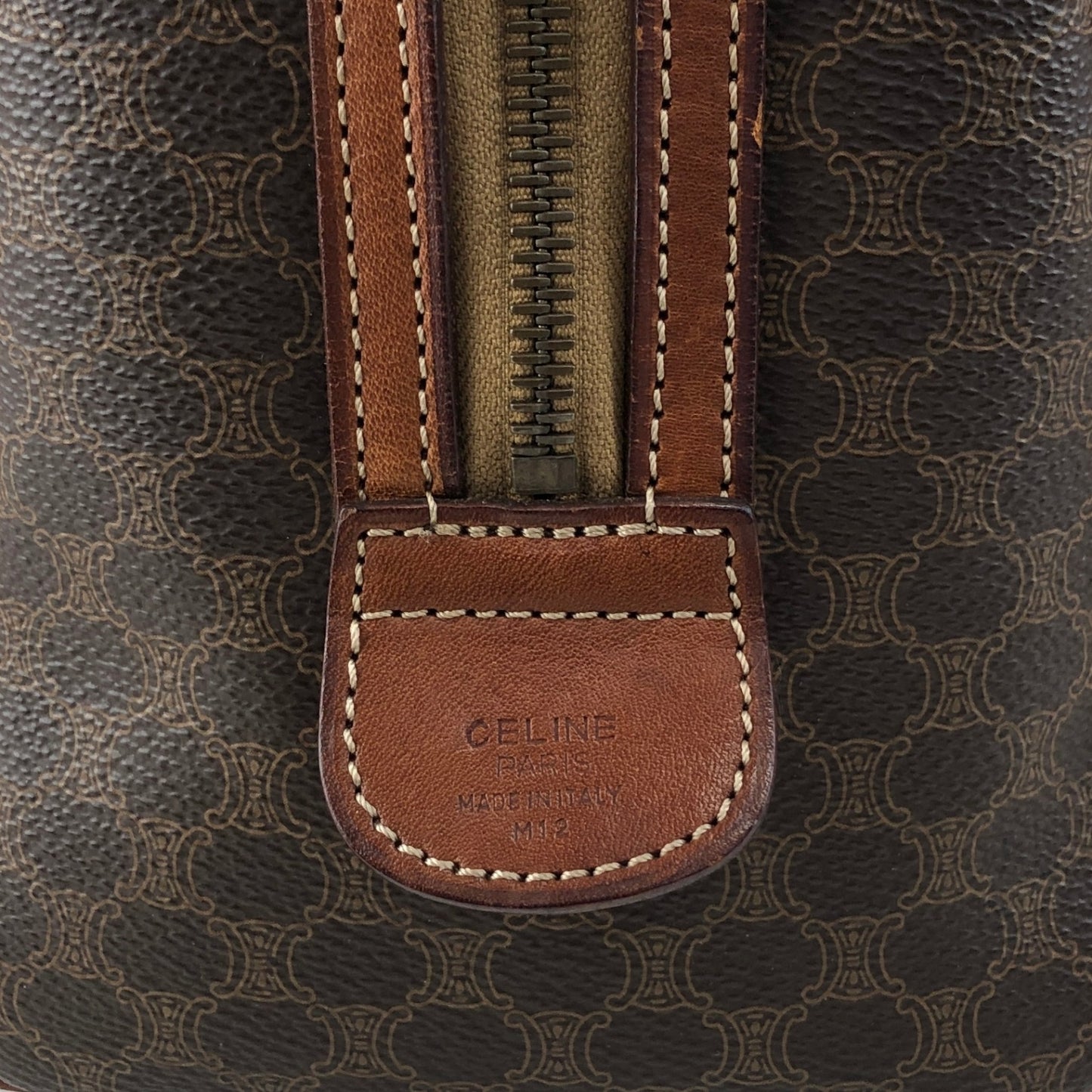 CELINE Macadam Blason Handbag Boston bag Brown Vintage u6p2h4