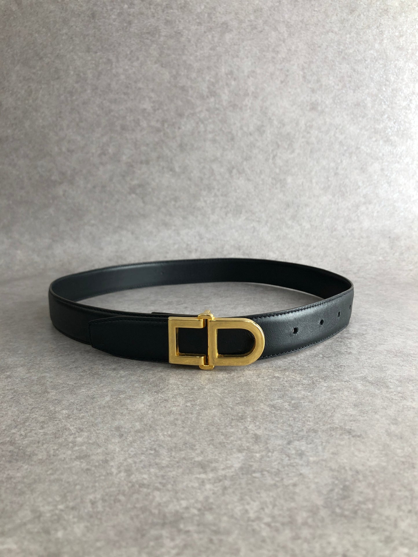 Christian Dior CD Logo Belt Black Vintage 5rtg4j