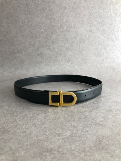 Christian Dior CD Logo Belt Black Vintage 5rtg4j