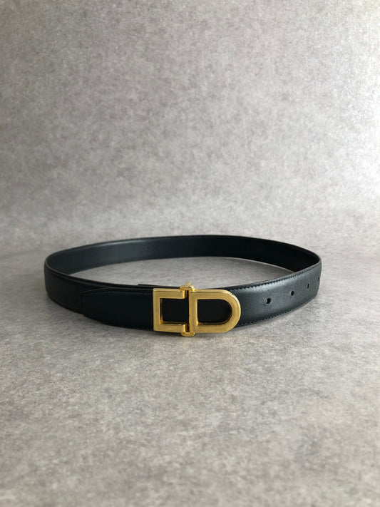 Christian Dior CD Logo Belt Black Vintage 5rtg4j