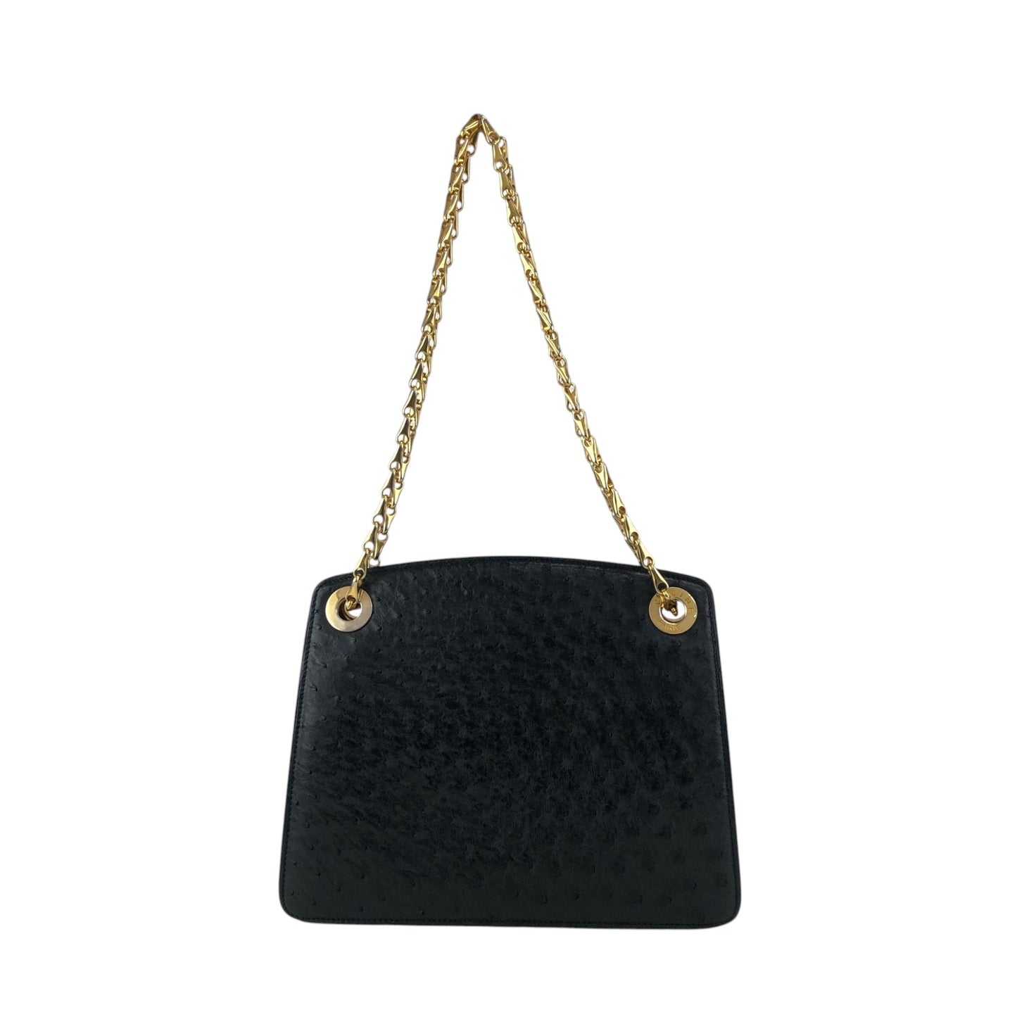 CELINE Circle Logo Chain Shoulder bag Black Vintage uyxx4c