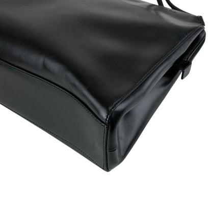 PRADA Logo Embossed Shoulder bag Black T4Q8CGH Vintage duepcf