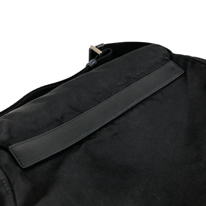 PRADA Tessuto Triangle Logo Front Buckle Side Pocket Shoulder bag Black Vintage 75anhg