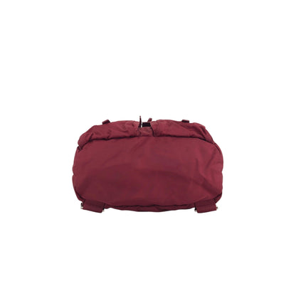 PRADA Triangle Logo Double Pocket  Backpack Red Vintage 8jxw7p