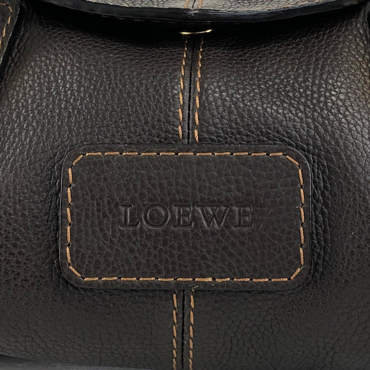 LOEWE Logo Embossed Handbag Brown Vintage s7e7fm