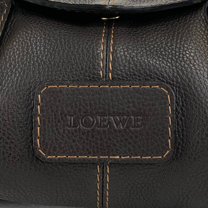 LOEWE Logo Embossed Handbag Brown Vintage s7e7fm
