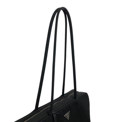 PRADA Triangle Logo Padlock Totebag Black Vintage ggz5as