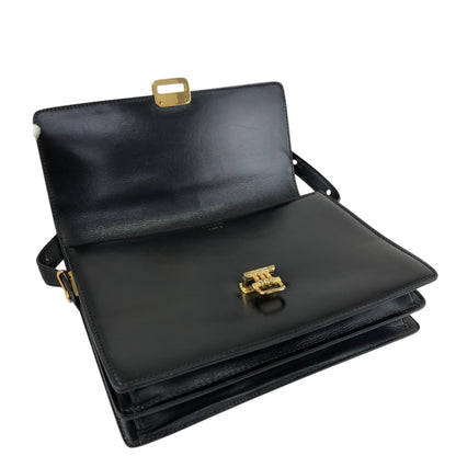 CELINE Horse Bit Shoulder bag Black Vintage 3kmi4e