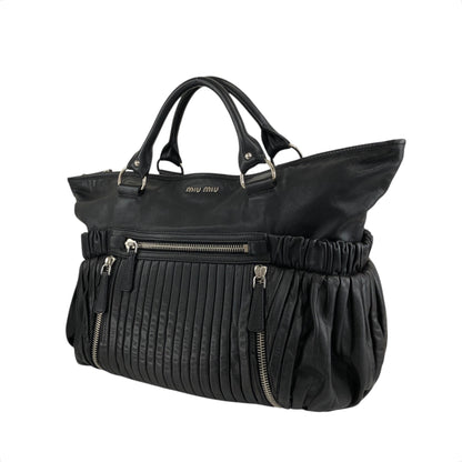 miumiu Front Zipper Handbag Totebag Black Vintage fx4ann