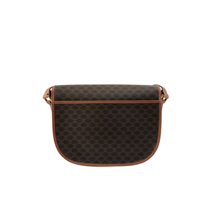 CELINE Macadam Blason Flap Shoulder bag Brown Vintage kv7fz3