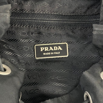 PRADA Triangle Logo Double Pocket Backpack Black Vintage b5dwmu