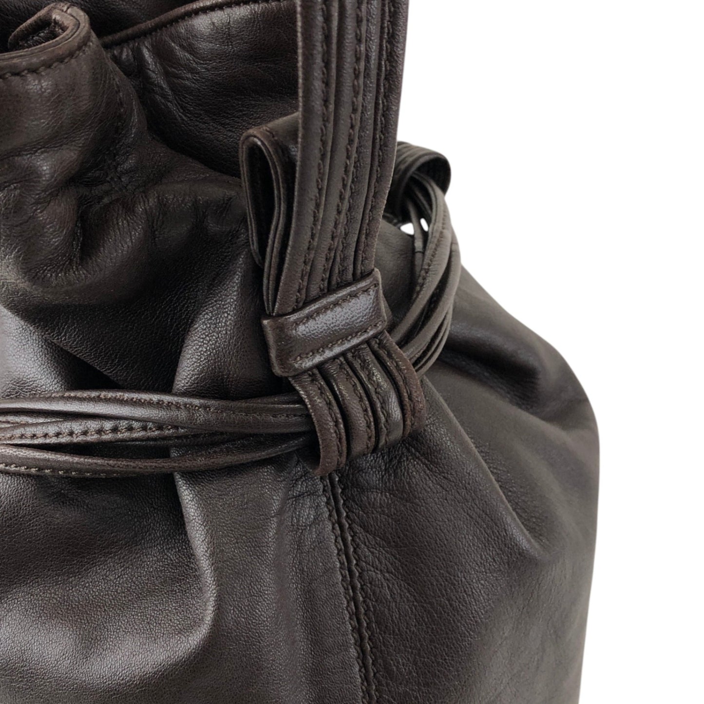 LOEWE Anagram Drawstring Shoulder bag Brown Vintage 7ep7z7