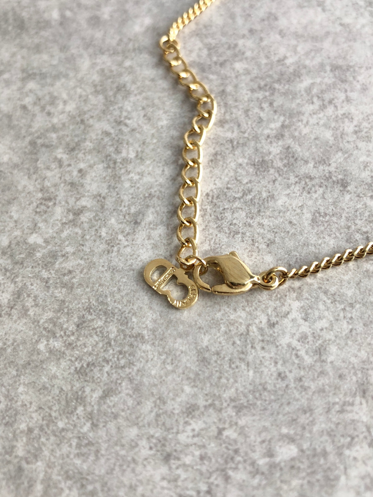 Christian Dior CD Logo Necklace Gold×Black Vintage apcsbb