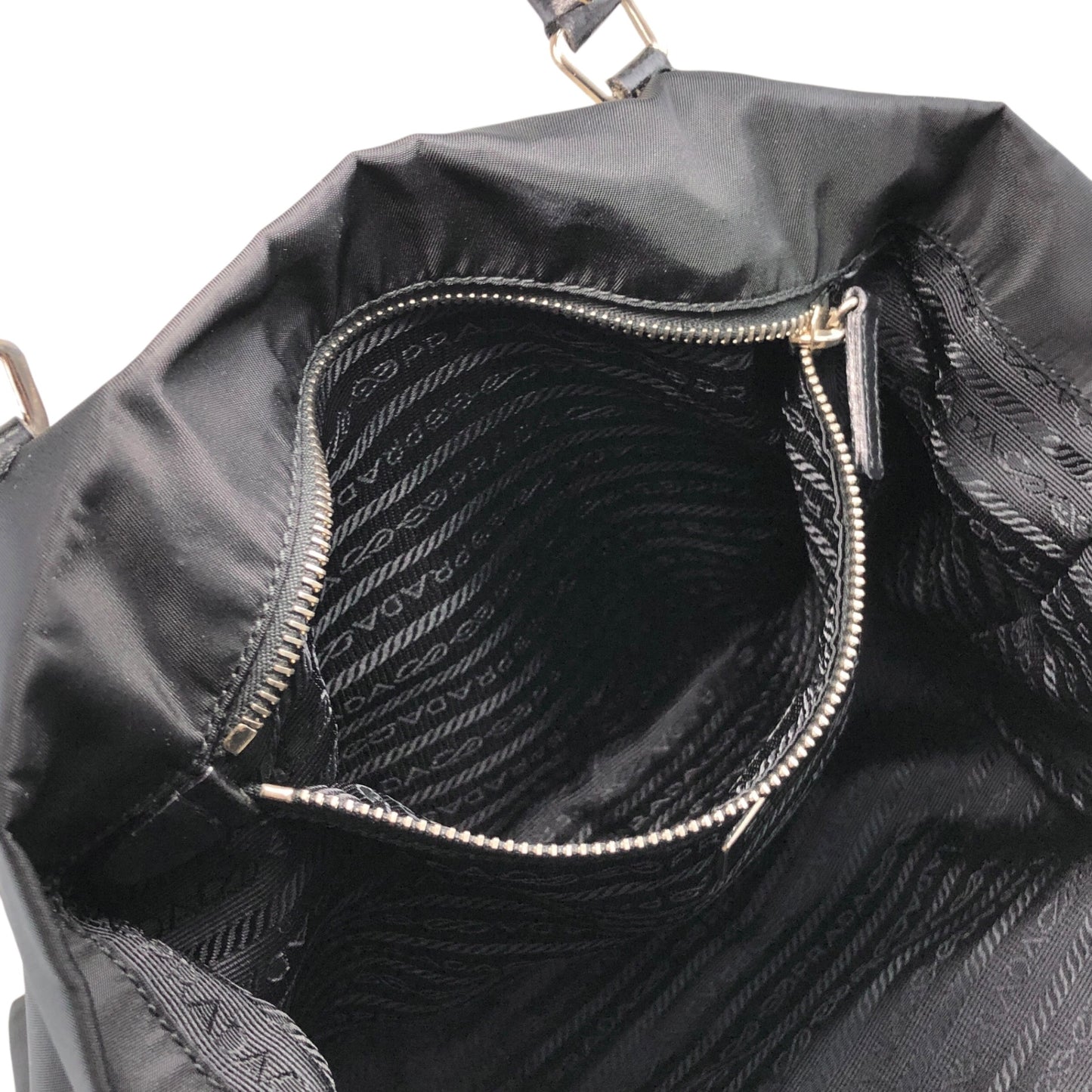 PRADA Tessuto Triangle Logo Totebag Black Vintage 7waabg