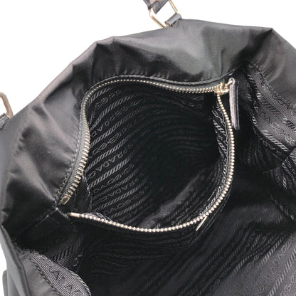 PRADA Tessuto Triangle Logo Totebag Black Vintage 7waabg