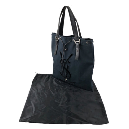 Yves Saint Laurent YSL Logo Totebag Handbag Black Vintage vtg2pn