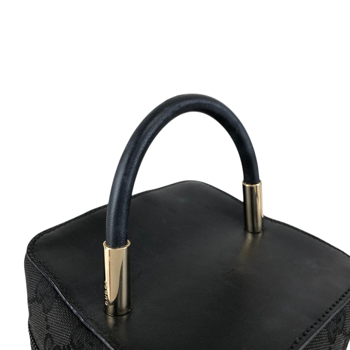 GUCCI GG Canvas Handbag Vanity bag Black Vintage menarj