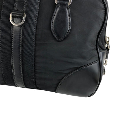 PRADA Tessuto Triangle Logo Small Boston bag Handbag Black Vintage vv4j5d