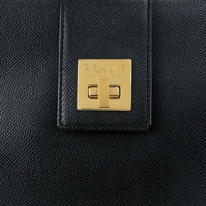 CELINE Turn Lock Shoulder bag Black Vintage 7mkcub