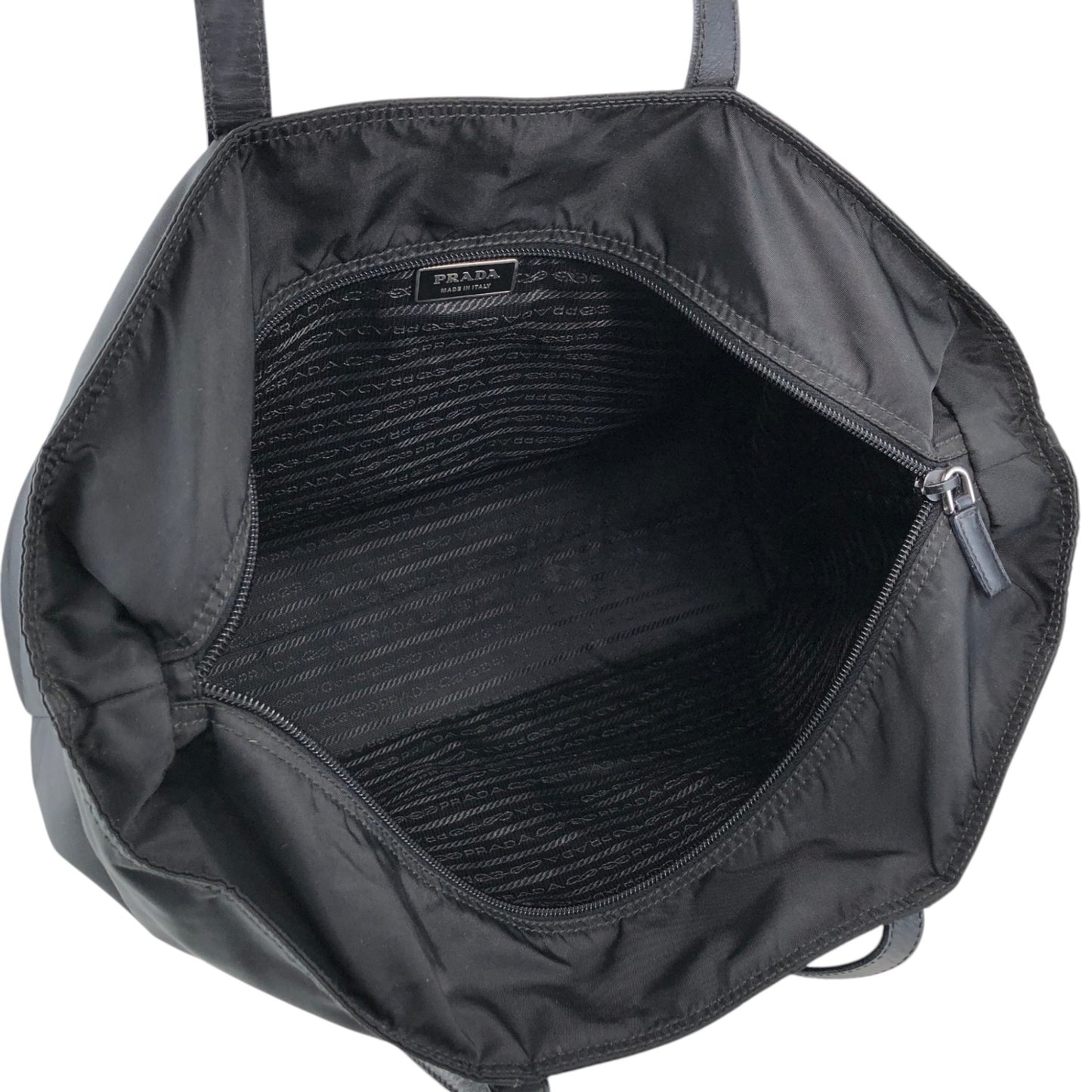 PRADA Tessuto Triangle Logo Totebag Black Vintage mbeuzk