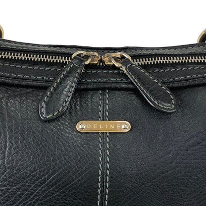 CELINE Logo Small Boston bag Handbag Black Vintage gh4sw6