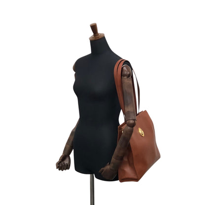 Christian Dior CD Logo Handbag Totebag Brown Vintage 3xpns8