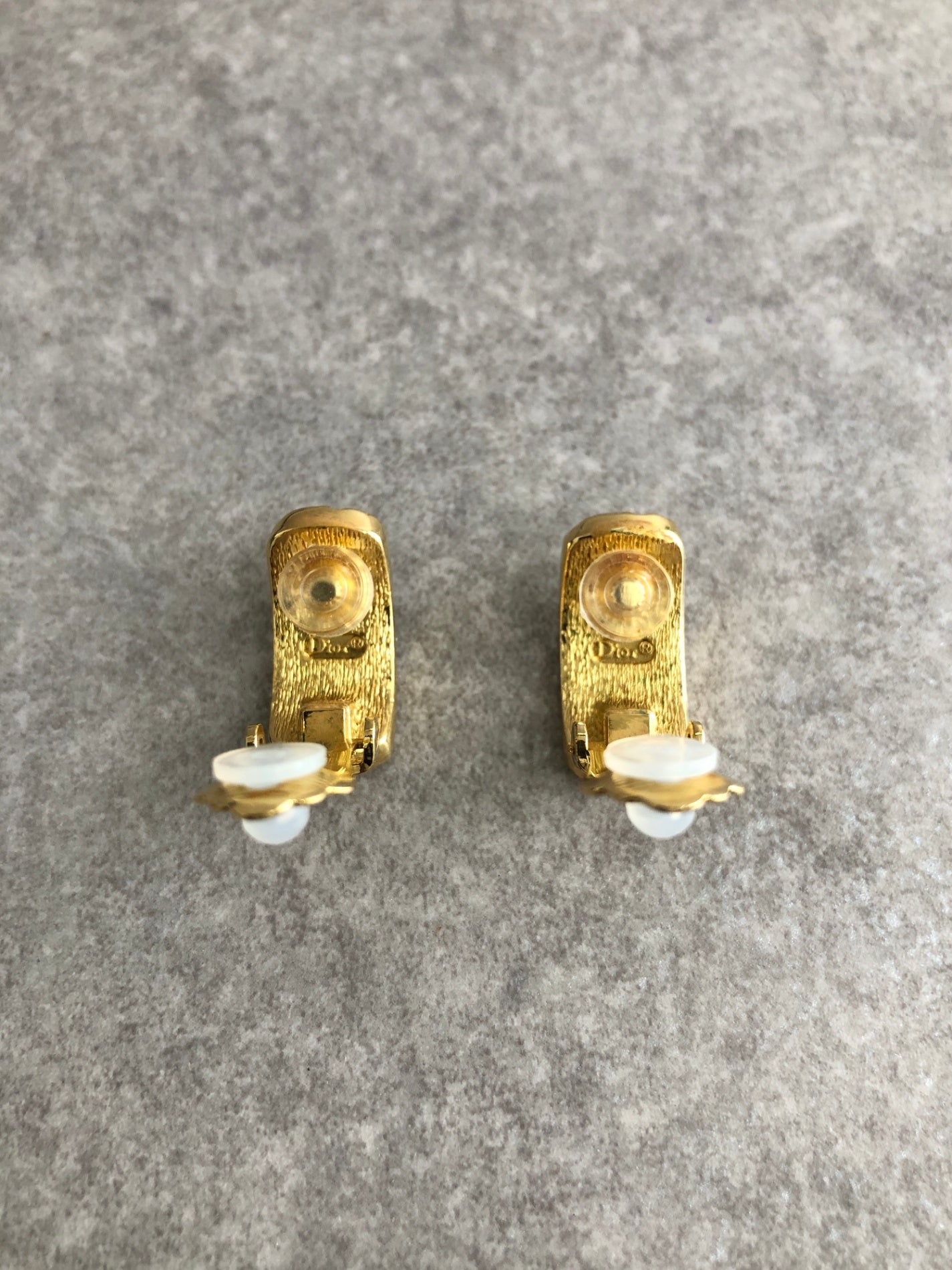 Christian Dior Trotter Earrings Gold Vintage 2emek3