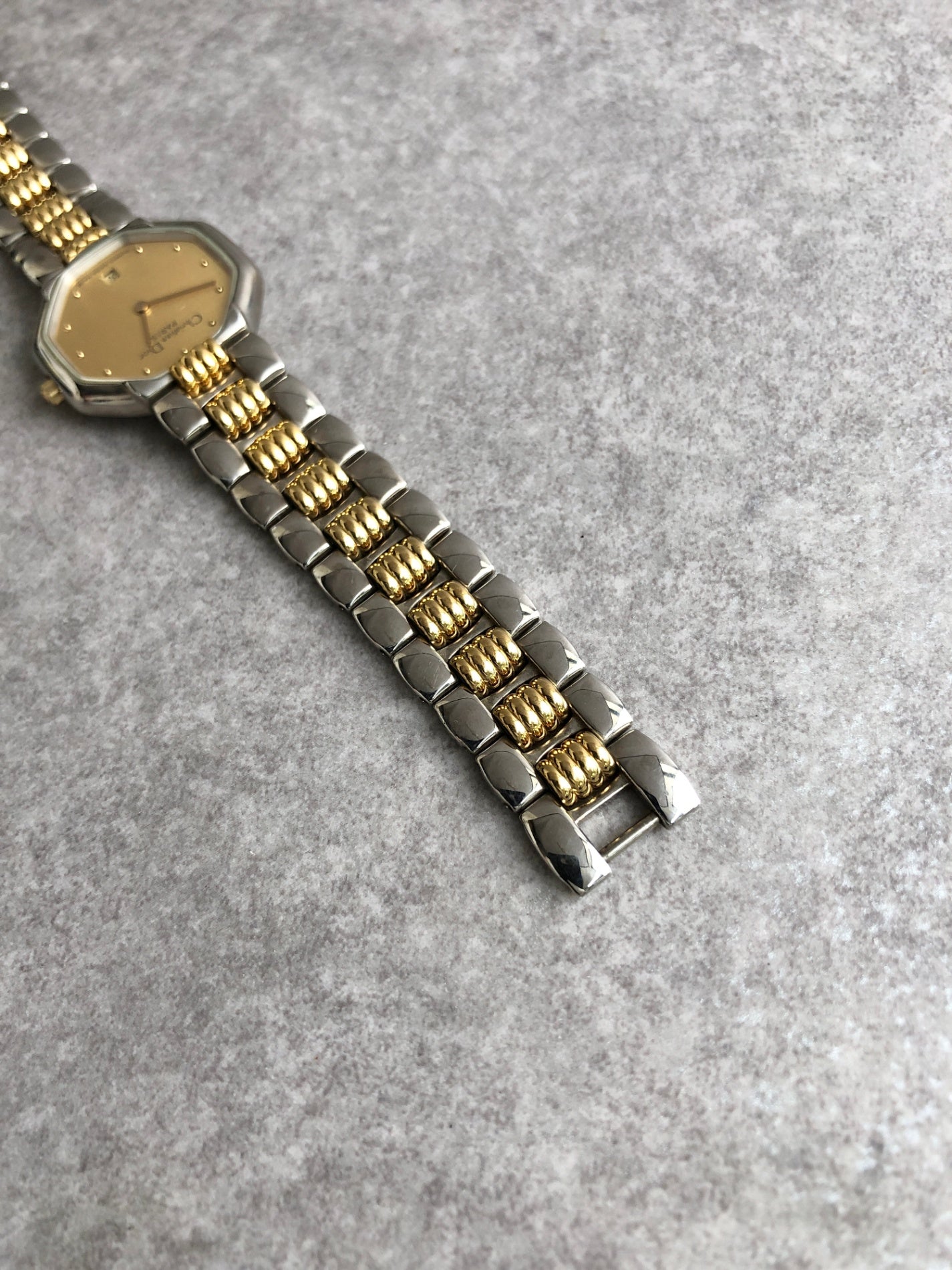 Christian Dior Octagon Watch Gold Vintage dyf2ss