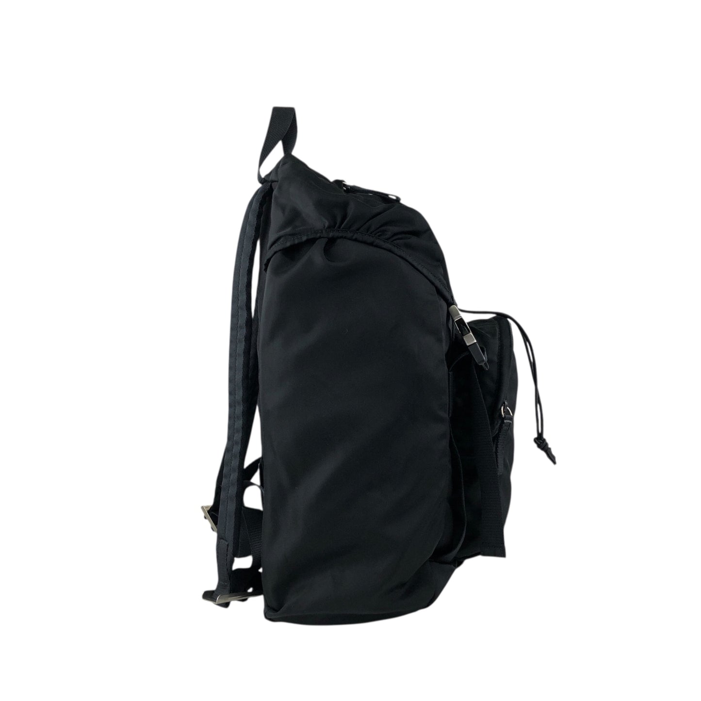 PRADA Tessuto Triangle Logo Backpack Black Vintage wji8cz