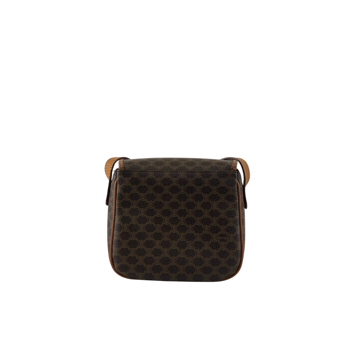 CELINE Macadam Horse Bit Shoulder bag Brown Vintage ejz44f