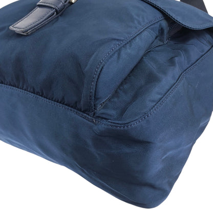 PRADA Tessuto Triangle Logo Front Buckle Shoulder bag Navy Vintage rj8wam