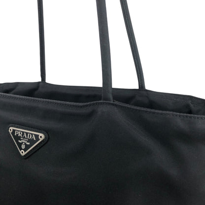 PRADA Triangle Logo Totebag Black Vintage efichx
