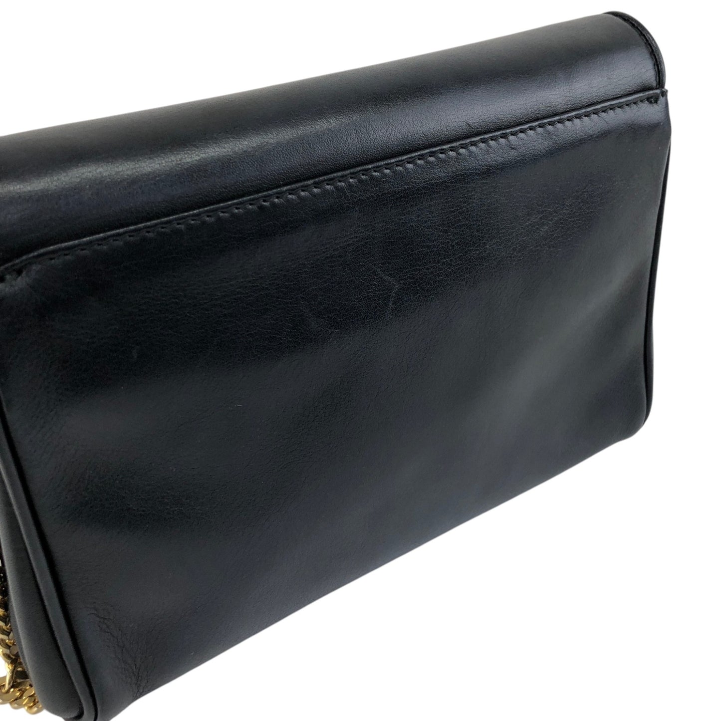 CELINE Triomphe Blason Chain Shoulder bag Black Vintage yfpji2